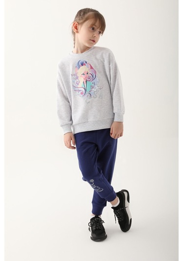 Frozen D4825-3 Çocuk  Kar Melanj Eşofman Takımı