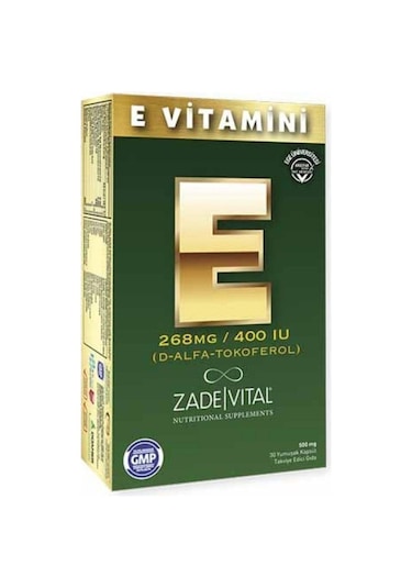 Zade Vital E Vitamini Blister 30 Kapsül