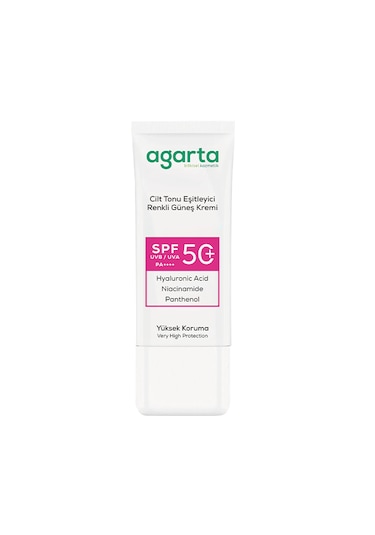 Agarta Cilt Tonu Eşitleyici Renkli Kapatıcı Etkili Güneş Kremi SPF50+ 50 ML