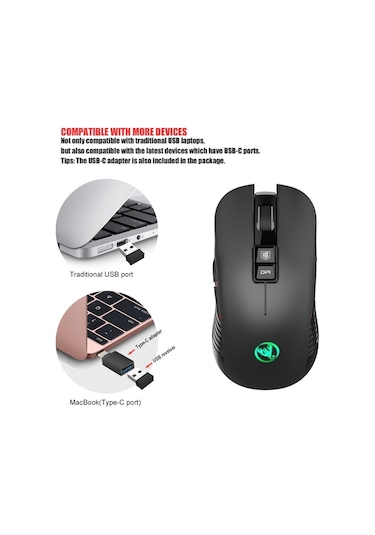 Hxsj T30 Kablosuz Optik Oyuncu Mouse