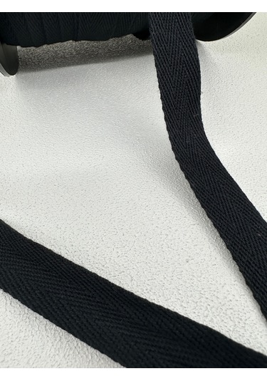 2 Cm Pamuk Balıksırtı Şerit-5 Metre-siyah/kalın