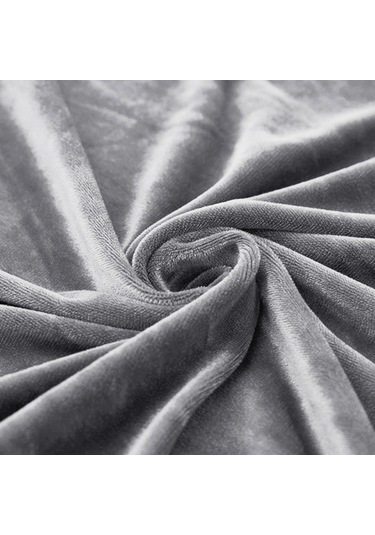 Xiyyadms Halka Kapalı Gri Gümüş Tilki Kadife Koltuk Kılıfı - Tam Kapama M Bedeni - Poliester Materyal Açık Gri