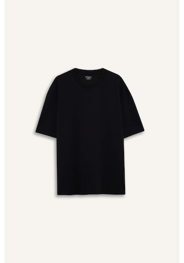 Defacto Oversize Geniş Kalıp Bisiklet Yaka Kısa Kollu Basic Düz Ağır Kumaş Tişört X3926az26spbk81 Siyah-bk81 Defacto Oversize Geniş Kalıp Bisiklet Yaka Kısa Kollu Basic Düz Ağır Kumaş Tişört X3926az26spbk81 Siyah-bk81