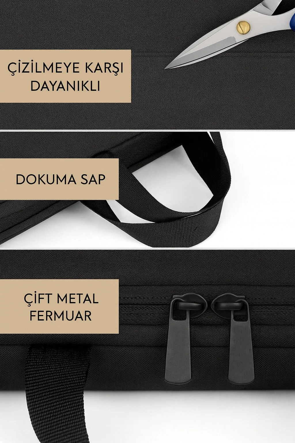 Laptop Çantası 15.6'' Evrak Çanta Tüm Markalarla Uyumlu Siyah