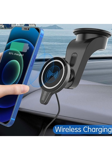 Ally Magsafe Iphone 12 Serisi 15W Kablosuz Hızlı Şarj Cihazı Ve-Siyah