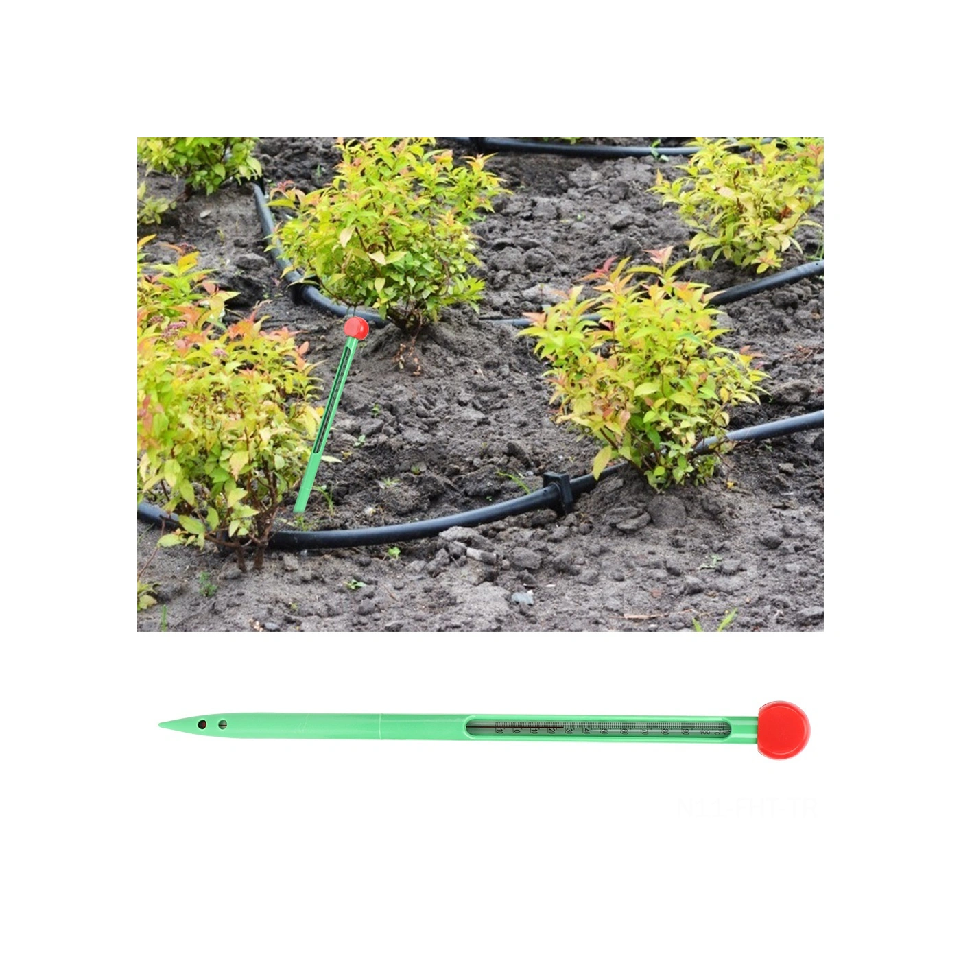 Hangfox Toprak Sıcaklığı Ölçer, Cam Çubuklu, Batırmalı, -10 C/+110 C Aralığı, Bahçe/çiftlik İçin, Pil Gereksiz, Hassas Okuma