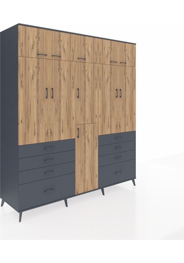 Kronos Dolap 8 Raflı 8 Çekmeceli 3 Askılı 220x59x243 Antrasit-çam/antrasit Atlas Çam/antrasıt Kronos Dolap 8 Raflı 8 Çekmeceli 3 Askılı 220x59x243 Antrasit-çam/antrasit Atlas Çam/antrasıt