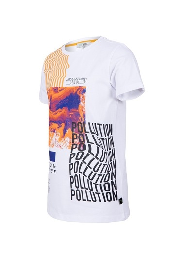 Brz Kids Baskılı Erkek Çocuk T-Shirt Beyaz