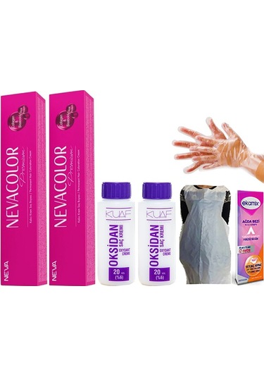 Nevacolor Saç Boyası No:4 Kahve X 2 + Oksidan 20 Volüm X 2 (474800954)