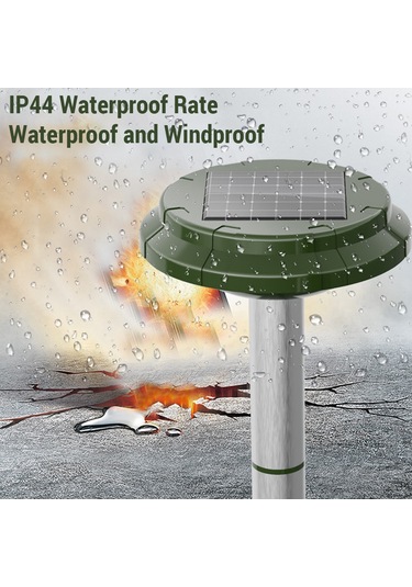 Vkemall Güneş Enerjili Ultrasonik 360 Su Geçirmez Yılan Ve Toprak Hayvanları Kovucu, Bahçe/çiftlik İçin 700 M² Etki Alanı Yeşil