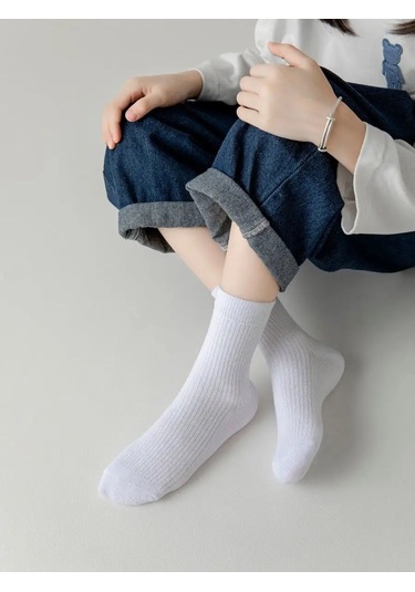 Polly&tim Çocuklar İçin Erkek Ve Kız Çocuğu 5 Çift Çorap Seti. 168718641 Beyaz