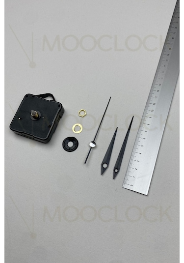 Saat Mekanizması, Akar Sessiz Duvar Saati Mekanizması, 14 Mm Şaft Askılı Kısa Siyah