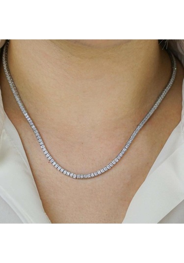 Modagümüşevi Kare Model 925 Ayar Gümüş Su Yolu Kolye