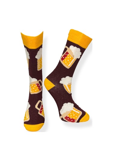 5'li Unısex Yemek Ve İçecek Temalı Esnek Nem Alabilen Pamuklu Spor Soket Çoraplar Çok Renkli