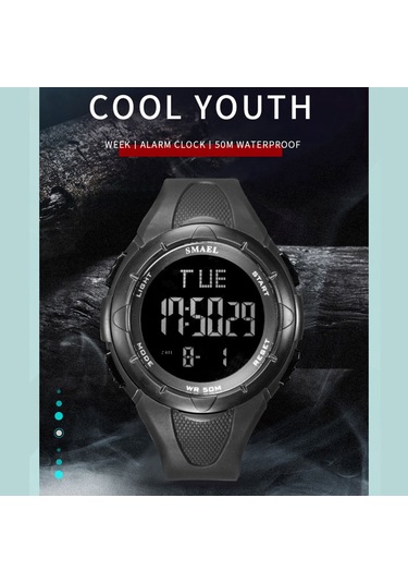Smael 1016 Çok İşlevli Erkek Elektronik Dijital Saat 50m Su Geçirmez Şık Kronograf Kol Saati Aydınlatmalı/alarm/kronometre/hafta/tarih/saatlik Zil Koyu Yeşil Diğer