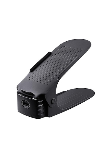 Ayarlanabilir Depolama Çift Kalınlaştırılmış Ayakkabı Rafı Katmanlı Ayakkabı Tepsisi Ev Yerden Tasarruf Sağlayan Ayakkabı Düzenleyici Ayakkabı Dolabı Rafları Siyah