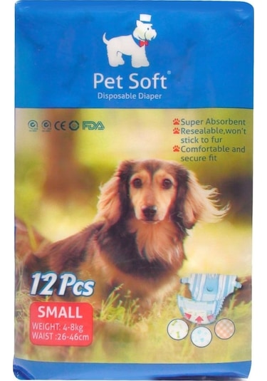 Pet Soft Köpek İçin Alt Tuvalet Bezi S Boy 12'li 26 - 44 CM