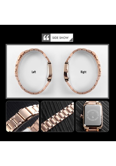 Padalink Skmeı Kadın Kol Saati 1400 Modeli - Kuvars Hareketli, 3atm Su Geçirmez, Paslanmaz Çelik Kayışlı, Rose Altın Rengi, Minimalist Tarz Gold