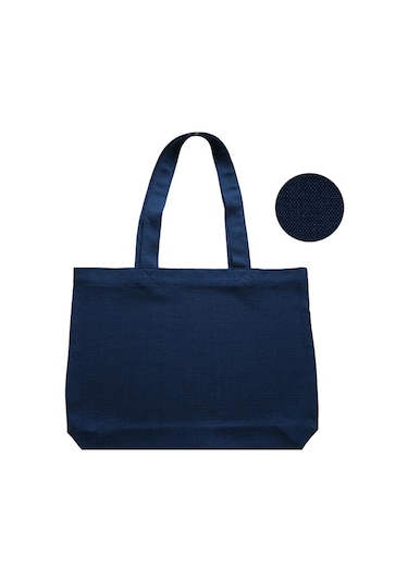 Keten Görünümlü Körüklü Kadın Kol Ve Omuz Çantası Lacivert-1409