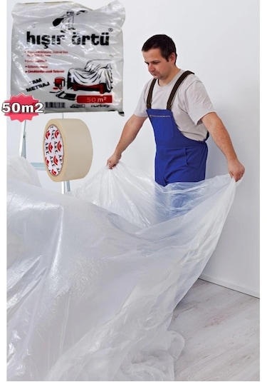 Pass Eşya Koruyucu Hışır Örtü 50 M2 + Maskeleme Bandı 48 Mmx25 Mt
