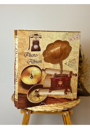 Rabsev Rs21 Fotoğraf Albümü 10x15cm 600 Lük Gramafon Desenli Kutulu Yatay Dikey Modeli