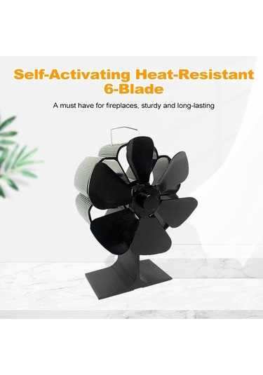 Maiyame Sessiz Metal Şömine Fanı - Hızlı Isıtma İçin 6 Kanatlı Şömine Üfleyici