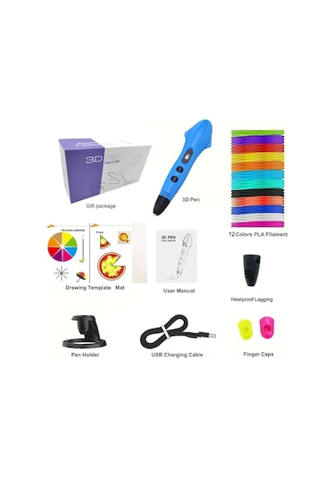 Xuweiwei Beyaz 3 Boyutlu Cizim Kalemi Seti Pla Filament Kalem Resim Kitabi Sarf Malzemeleri Kablo Cocuklar Ve Yeni Baslayanlar Icin