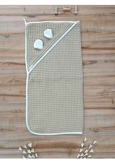 Ekru Pike Bebek Battaniyesi Doğal Organik Uyku Çift Taraflı Bebek Havlu Örtü Yenidoğan Mevsimlik S.kahve Sütlü Kahve