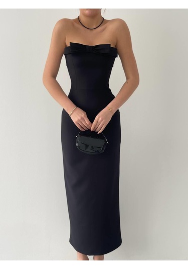 S-pazarım Önü Kurdaleli Kaelm Elbise Siyah