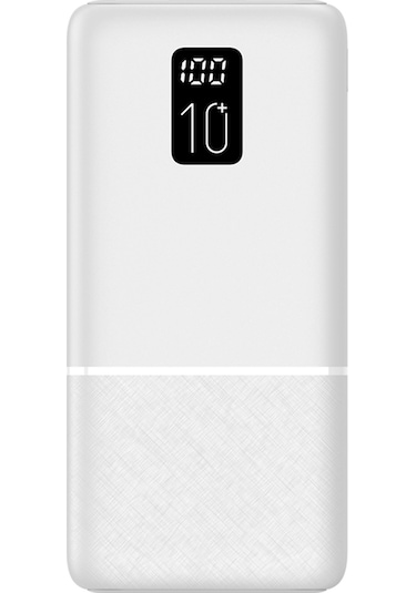 Logia P10 10000 Mah Led Ekranlı Slim 2.1a Powerbank Beyaz