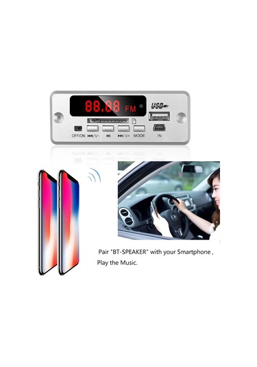 Bluetooth 5.0 Mp3 Dekoder Kurulu 12v Ses Modülü Araba Mp3 Çalar Müzik Hoparlörü Combo Package