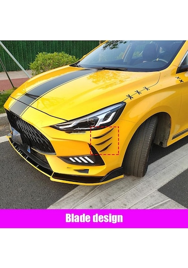 Her Araca Uyumlu Ithal Piano Black 6'lı Kanatlı Tampon Bıçağı Tampon Bıçak