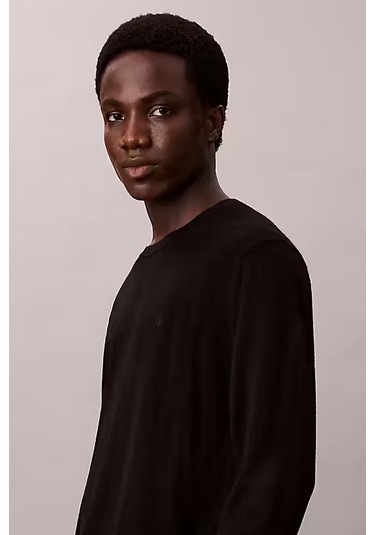 Erkek Regular Fit Merinos Yünü Triko Kazak - Siyah Black