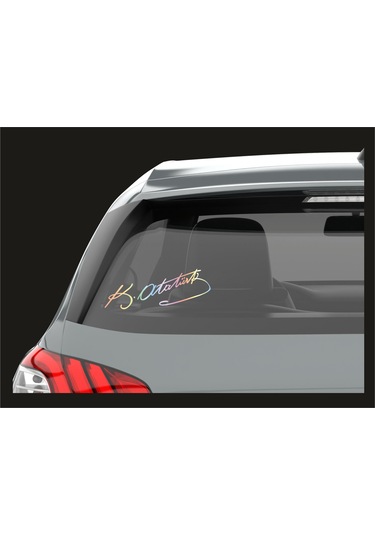 20x8 Cm Hologram Renkli Mustafa Kemal Atatürk İmza Sticker Laptop