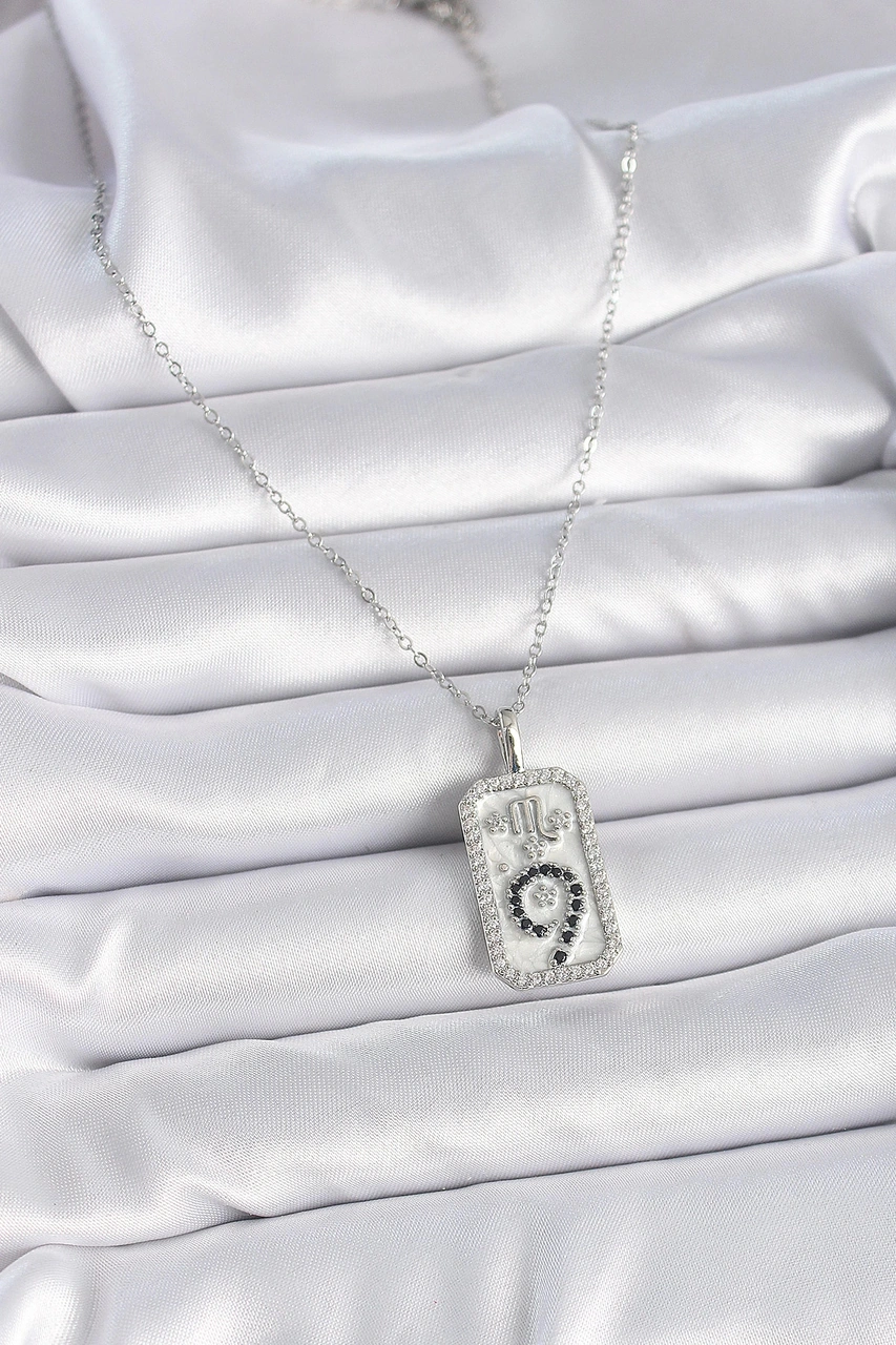 Dodes 316l Çelik Gümüş Renk Zincir Akrep Burcu Zirkon Taşlı Kadın Kolye Tg27bko9453 Çok renkli