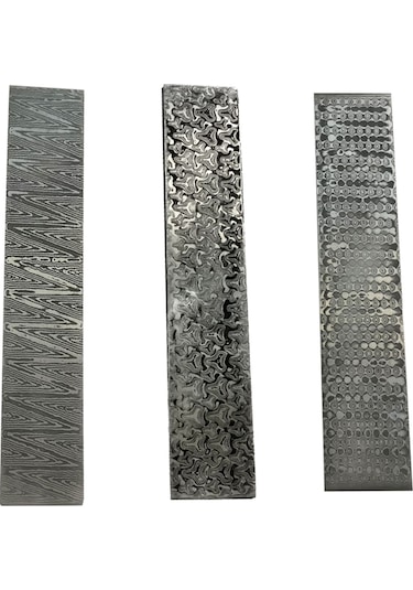 Şam Çeliği Blok Desenli Çelik Kesici Yapım Çubuğu Embriyo Dövme Malzemeleri, Ev Kesici Dıy Çok Amaçlı Malzeme İçin Quenched Düzleştirilmiş.