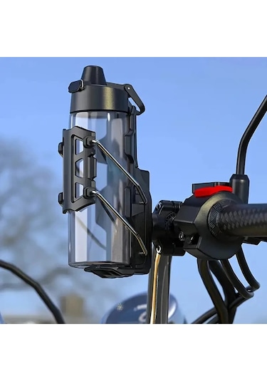 Hightower Black 360 Ayarlı Otomatik Sıkma Aletsiz Kurulum 32-77mm Tüm Şişeler İçin Motosiklet Bisiklet Bardak Tutucu Siyah