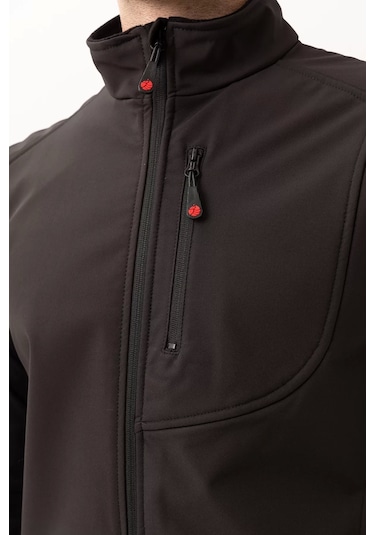 Softshell Erkek Yelek Kışlık İş Güvenliği Salina Günlük Kullanıma Uygun Konforlu Kesim Fermuarlı Siyah