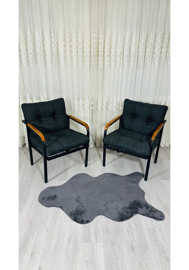 Madame Home Leylak Balkon, Bahçe,teras,cafe - Salon - Metal Kanepe Koltuk Takımı 1-1 Antrasit