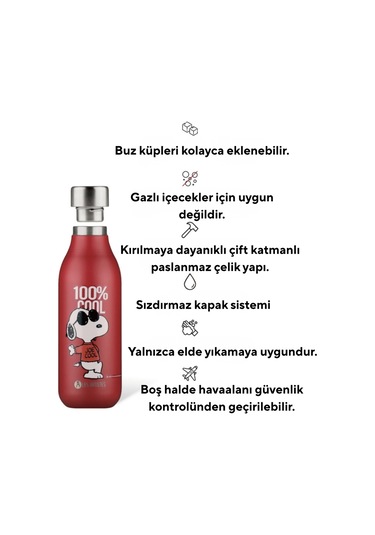 Les Artistes Paris Isı Yalıtımlı Çelik Termos Mug 500ml Cool Snoopy Çok Renkli