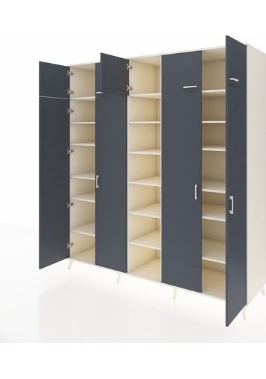 Kronos Dolap 18 Raflı 9 Kapaklı 220x59x243 Aytaşı-antrasit/aytaşı Antrasıt/aytası