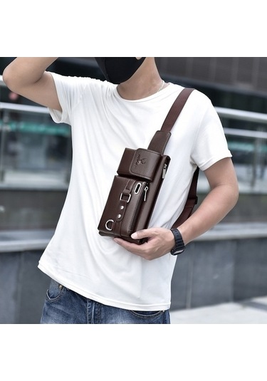 Dancemonkey Tcherchi Çok Fonksiyonlu Bel Çantası Kahverengi, Grand Kapasite Kahverengi