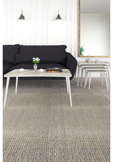 Alanur 5li Orta Sehpa Ve Zigon Sehpa Ahşap Ayaklı Çay Kahve Sehpası Xl Salon Seti Beyaz Mermer