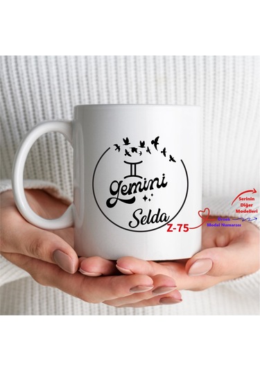 Kişiye Özel Burçlu Kupa, Doğum Günü Beyaz Kupa Bardak Z2 Serisi