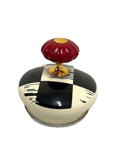 Acar Qualita King Xap-5758 Mini Emaye Dama Çaydanlık Takımı Siyah - Beyaz