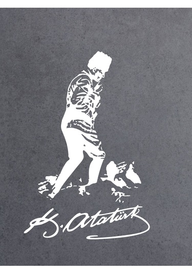 Mustafa Kemal Atatürk Kocatepe Silüet Sticker - Araba Oto Motosiklet Karavan Sticker 00617 20x13 Cm
