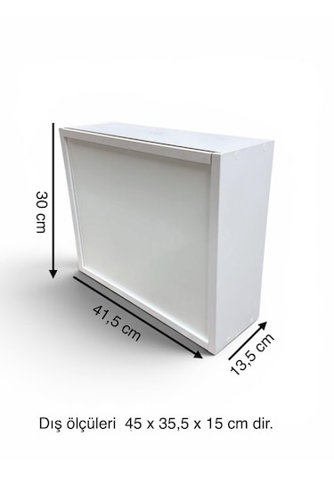 Saklama Kutusu Tesisat Elektirik Su Doğalgaz Pano Mdf 41.5x30x13,5 Beyaz
