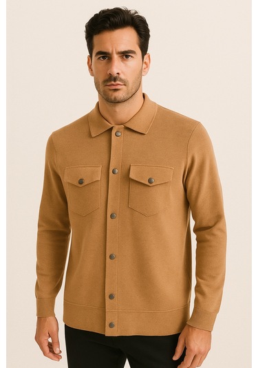 Erkek Triko Gömlek Camel 3764 CAMEL