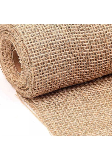 FdayAksesuar Naturel Jüt Kumaş, Kanaviçe, Keten, Hasır Çuval 1 Metre FRDY16083