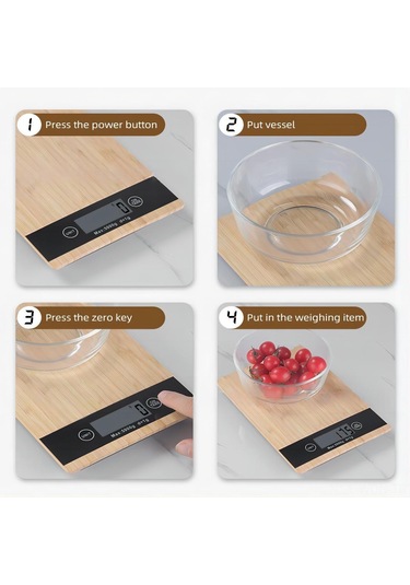Neevoyu Bambu Ve Abs Malzeme 5kg/1g Hassas Dijital Mutfak Terazi, Lcd Ekranlı, Birim Dönüştürücü, Kabuk Kaldırma Fonksiyonu, Otomatik Kapatma, Ce Onaylı Diğer